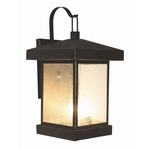 Traditional Seeded Wall Lantern - Weathered Bronze / Clear