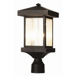Traditional Seeded Post Lantern - Weathered Bronze / Clear