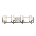 Nickel Square Bath Bar - Brushed Nickel / Clear