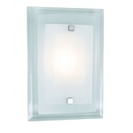 Beveled Rectangle Wall Sconce - Polished Chrome / Frosted
