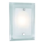 Beveled Rectangle Wall Sconce - Polished Chrome / Frosted