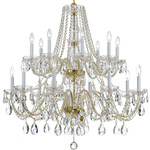 Traditional Crystal 1139 Chandelier - Polished Brass / Crystal