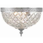 Crystorama Bowl Ceiling Light Fixture - Polished Chrome / Crystal