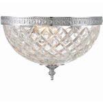 Crystorama Bowl Ceiling Light Fixture - Polished Chrome / Crystal