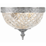 Crystorama Bowl Ceiling Light Fixture - Polished Chrome / Crystal