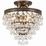 Calypso Semi Flush Ceiling Light - Vibrant Bronze / Clear