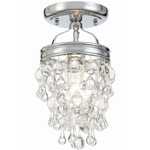 Calypso Semi Flush Ceiling Light - Polished Chrome / Clear