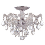 Maria Theresa Semi Flush Ceiling Light - Polished Chrome / Crystal