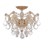 Maria Theresa Semi Flush Ceiling Light - Gold / Crystal