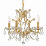 Filmore Chandelier - Antique Gold / Crystal