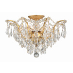 Filmore Semi Flush Ceiling Light - Antique Gold / Crystal