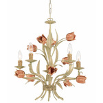 Southport Chandelier - Sage-Rose / White