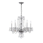 Traditional Crystal Stem Chandelier - Polished Chrome / Crystal