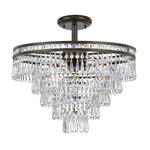 Mercer Semi Flush Ceiling Light - English Bronze / Crystal