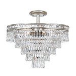 Mercer Semi Flush Ceiling Light - Olde Silver / Crystal