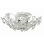 Paris Market Semi Flush Ceiling Light - Antique White / Crystal