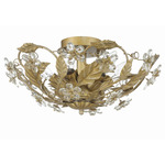 Paris Market Semi Flush Ceiling Light - Gold Leaf / Crystal