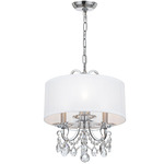 Othello Drum Shade Chandelier - Polished Chrome / White