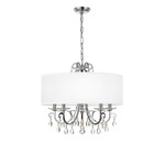 Othello Drum Shade Chandelier - Polished Chrome / White