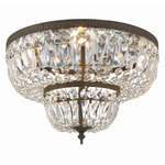 Crystorama Dual Ceiling Flush Light - English Bronze / Hand-Cut Crystal