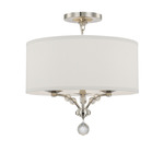 Mirage Semi Flush Ceiling Light - Polished Nickel / White