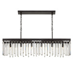 Hollis Linear Chandelier - Forged Bronze / Crystal