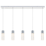 Constellation Linear Multi Light Pendant - Chrome / Clear