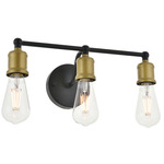 Serif Bathroom Vanity Light - Black / Brass