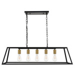 Resolute Linear Pendant - Black / Brass