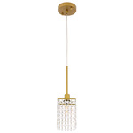 Taylor Pendant - Brass / Crystal