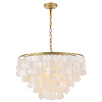 Selene Chandelier - Brass / White