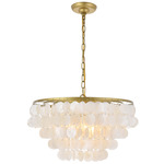 Selene Chandelier - Brass / White