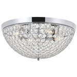 Taye Flush Ceiling Light Fixture - Chrome / Crystal