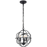 Wallace Chandelier - Matte Black / Crystal