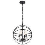 Wallace Chandelier - Matte Black / Crystal