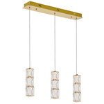 Polaris Linear Multi Light Pendant - Gold / Clear