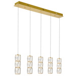 Polaris Linear Multi Light Pendant - Gold / Clear