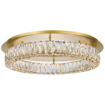 Monroe Semi Flush Ceiling Light - Gold / Crystal