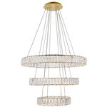 Monroe Triple Tier Pendant - Gold / Crystal