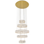 Monroe Five Tier Pendant - Gold / Crystal