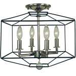 Isabella Convertible Chandelier - Polished Nickel / Matte Black