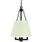 Bistro Chandelier - Matte Black / Off White