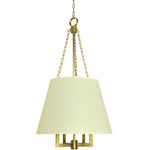 Bistro Chandelier - Brushed Brass / Off White