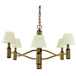 Hampton Chandelier - Antique Brass / Matte Black