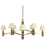 Hampton Chandelier - Antique Brass / Matte Black