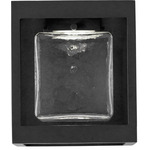 Square Box LED Outdoor Wall Sconce - Textured Black / Clear Hammered