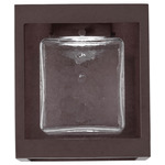 Square Box LED Outdoor Wall Sconce - Statuary Bronze / Clear Hammered