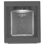 Square Box LED Outdoor Wall Sconce - Argento Grey / Clear Hammered