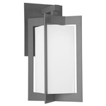 Quad Lantern Outdoor Wall Sconce - Argento Grey / Opal Hammered