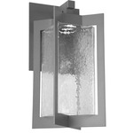 Quad Lantern Outdoor Wall Sconce - Argento Grey / Clear Hammered